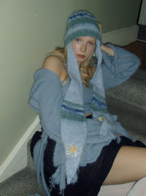 Blue Mohair Bunnybeanie