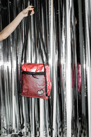 'Rain proof' Small Metallic Bag Pink