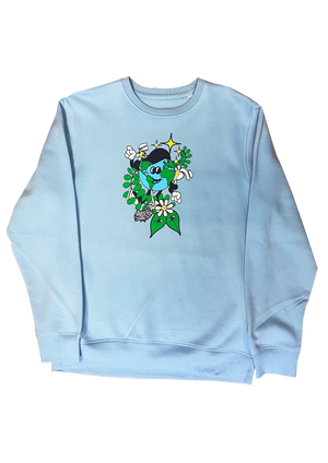 'Dancing World' Baby Blue Organic sweatshirt